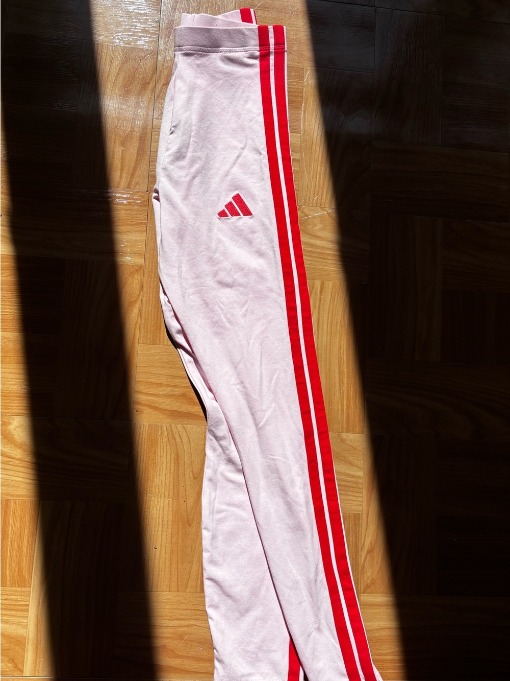 adidas Pink Sweatpants with Red Side Stripes